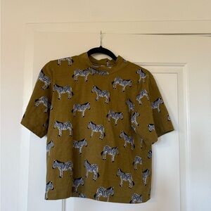 Mata Traders Mustard Zebra Pattern Sweatshirt